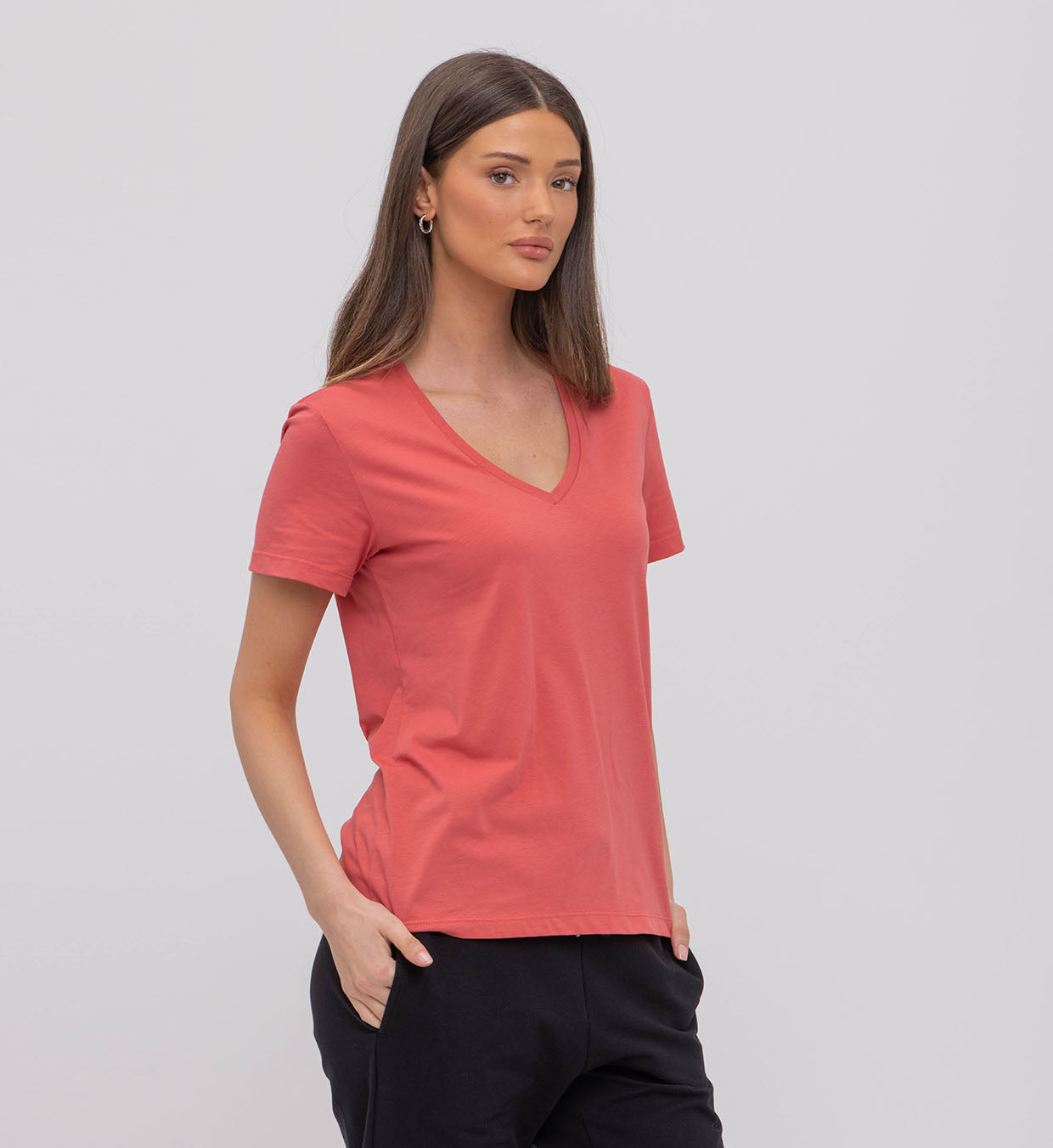 Basic Cotton V Top