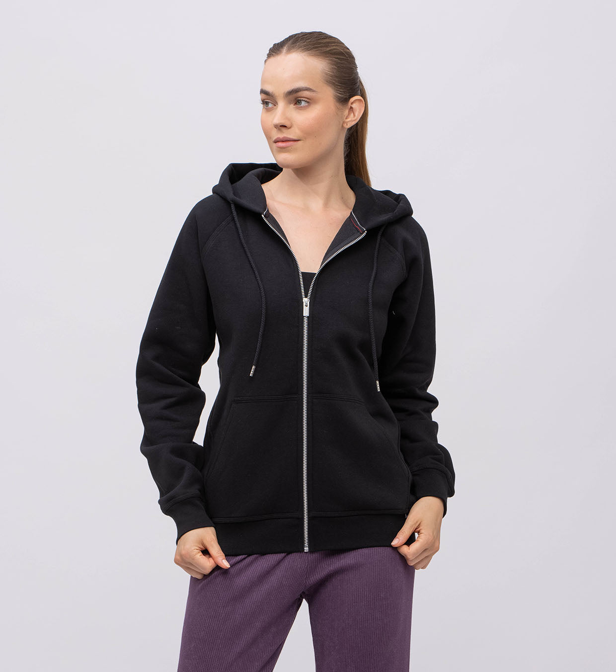Fleece Hoody + Zipper Women