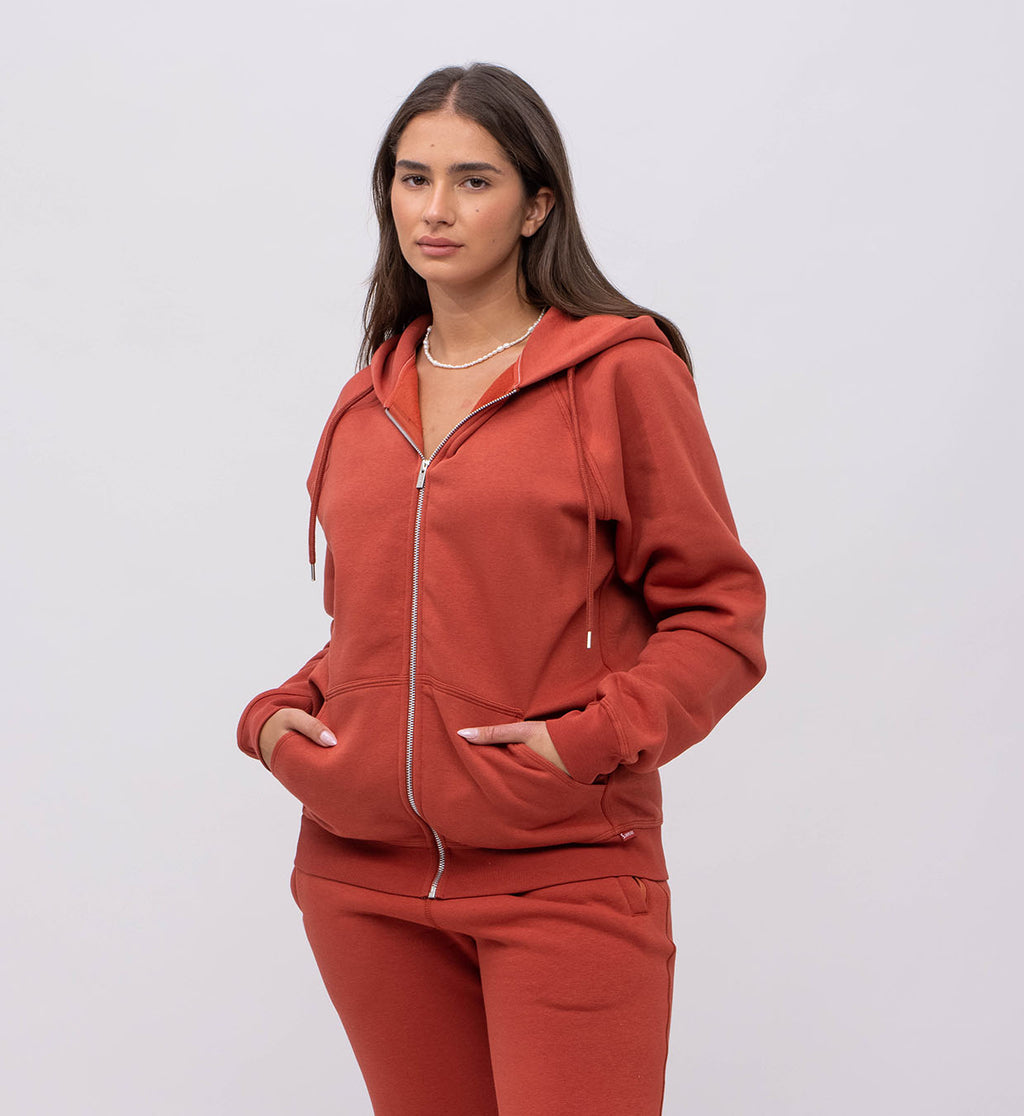 Fleece Hoody + Zipper Women