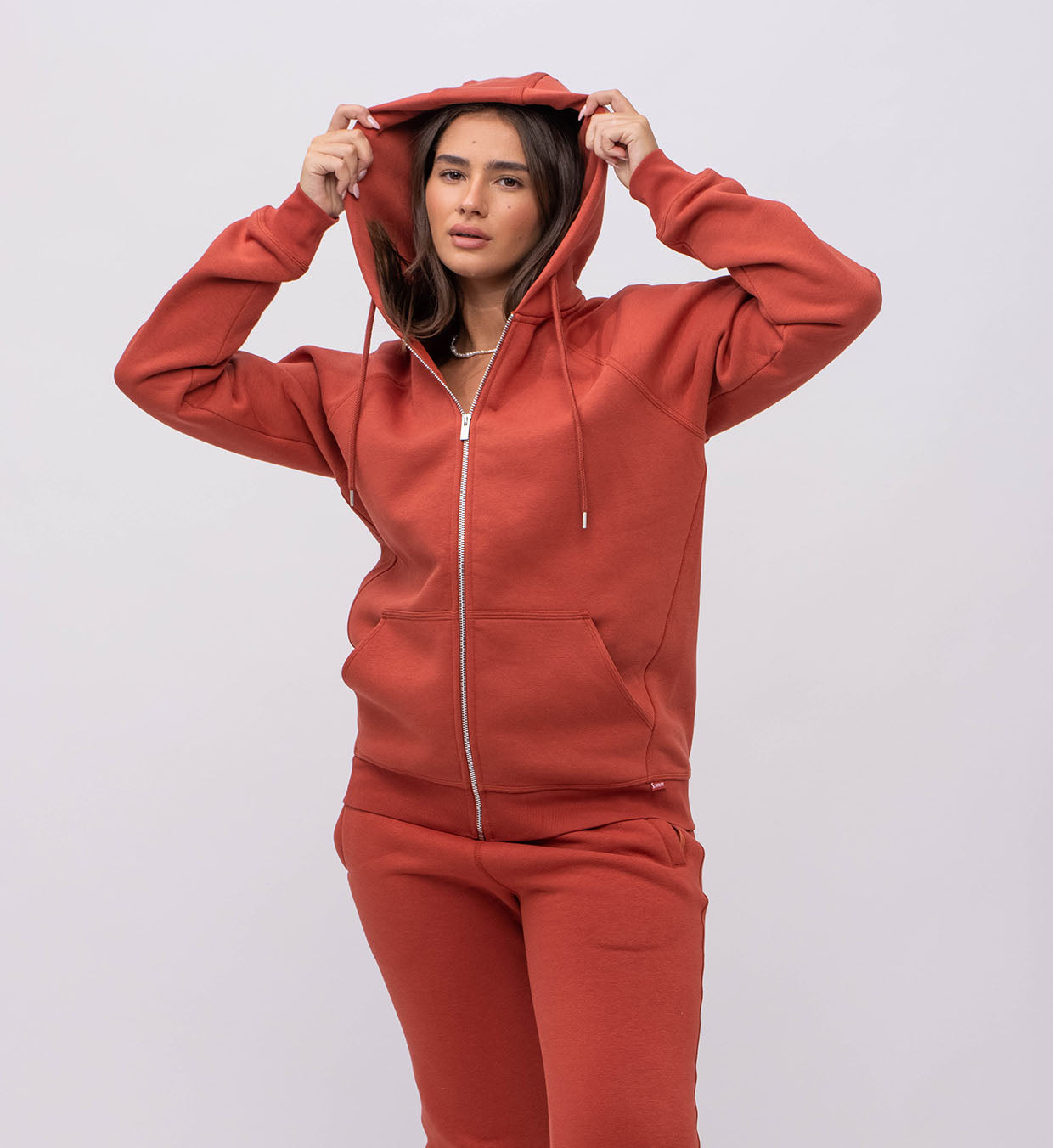 Fleece Hoody + Zipper Women