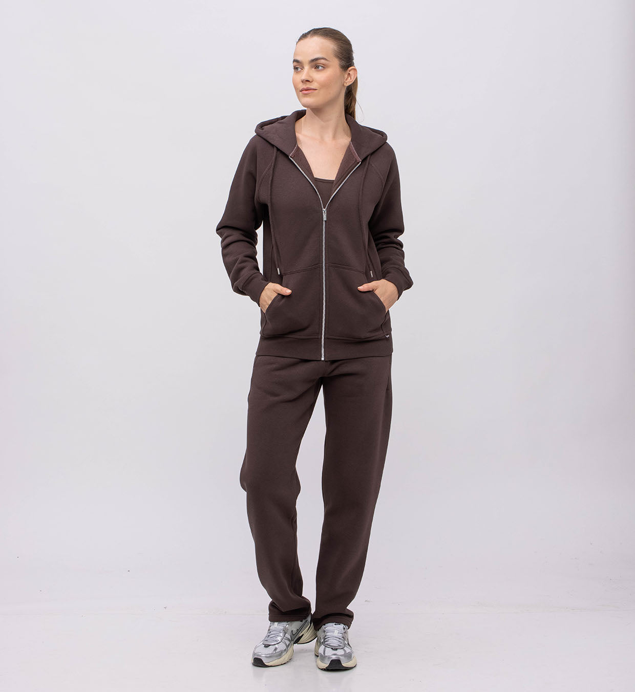 Fleece Hoody + Zipper Women
