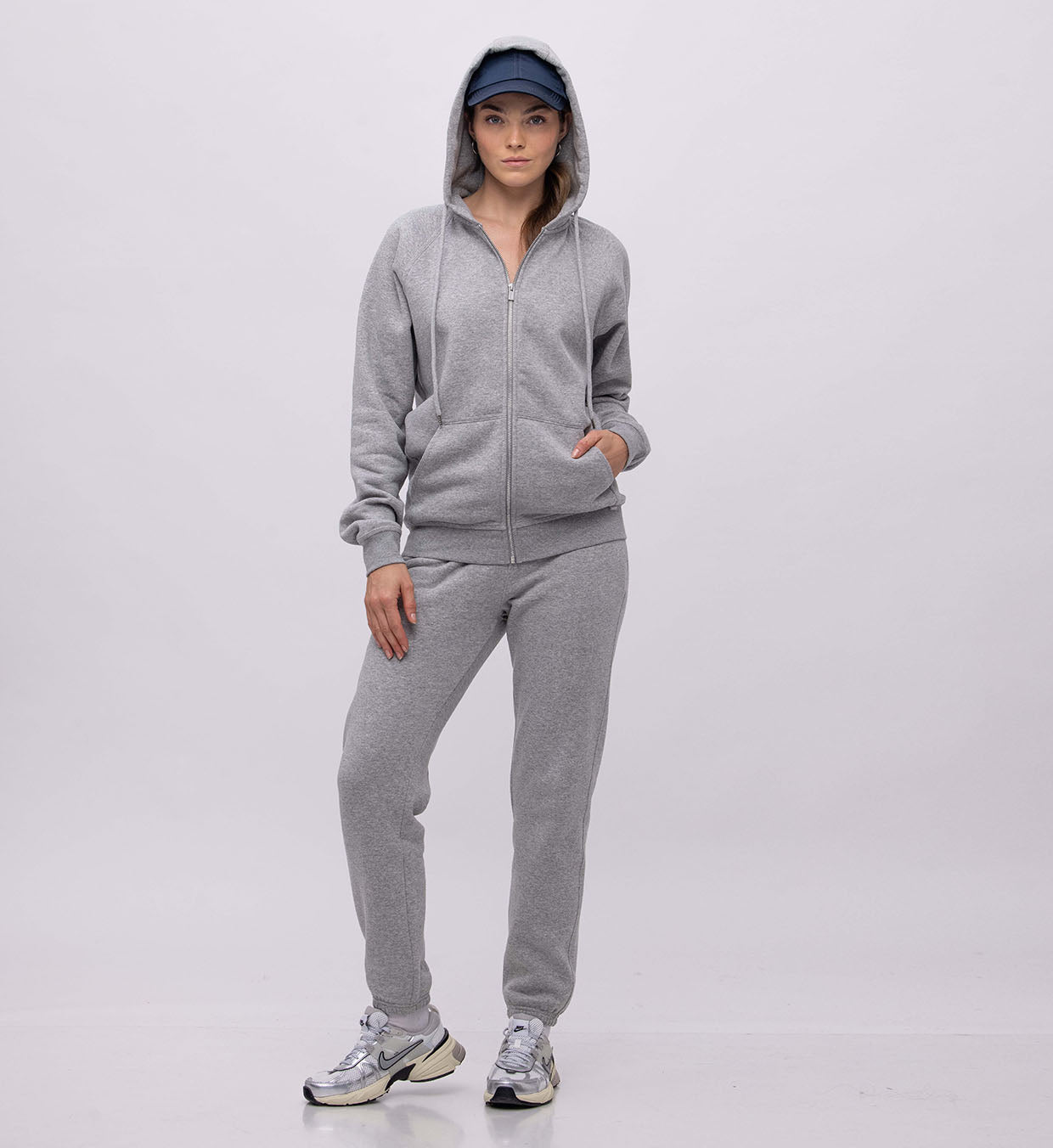 Fleece Hoody + Zipper Women