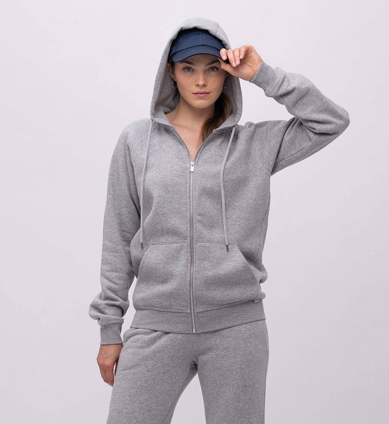 Fleece Hoody + Zipper Women