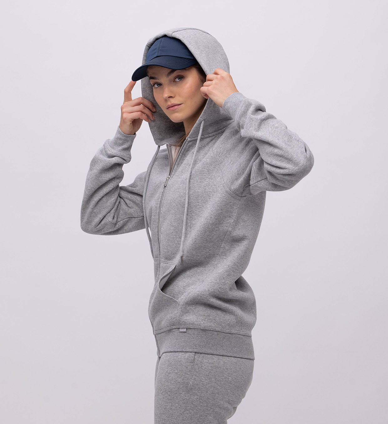 Fleece Hoody + Zipper Women