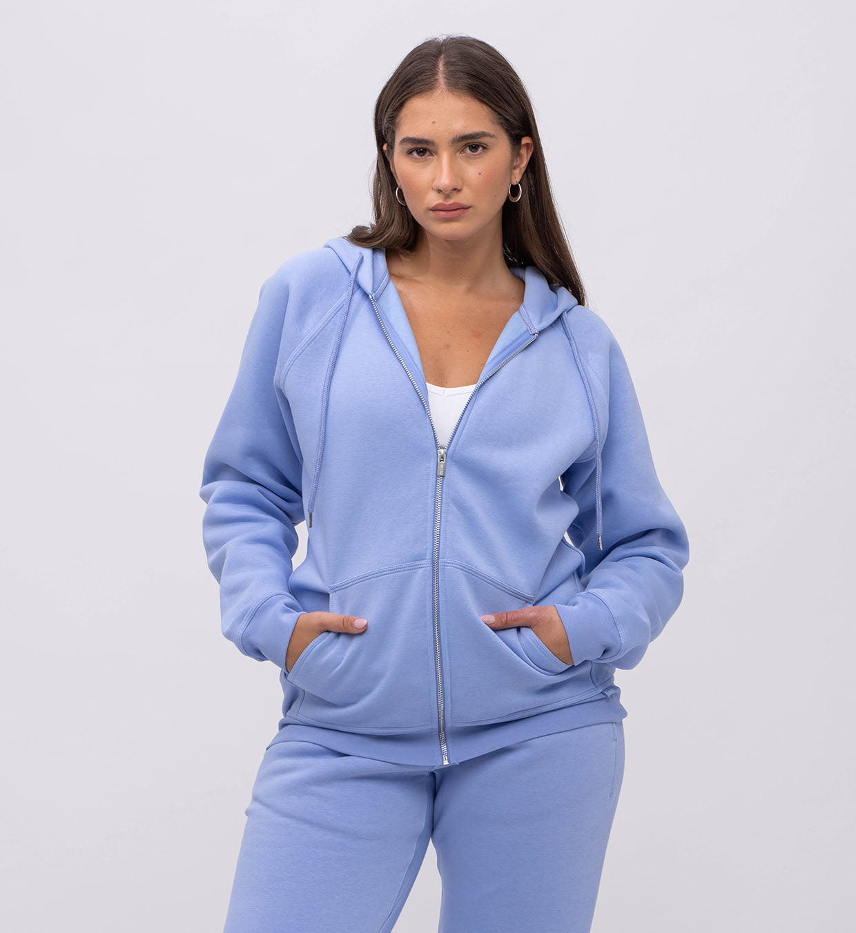 Fleece Hoody + Zipper Women