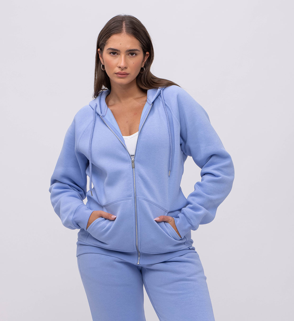 Fleece Hoody + Zipper Women