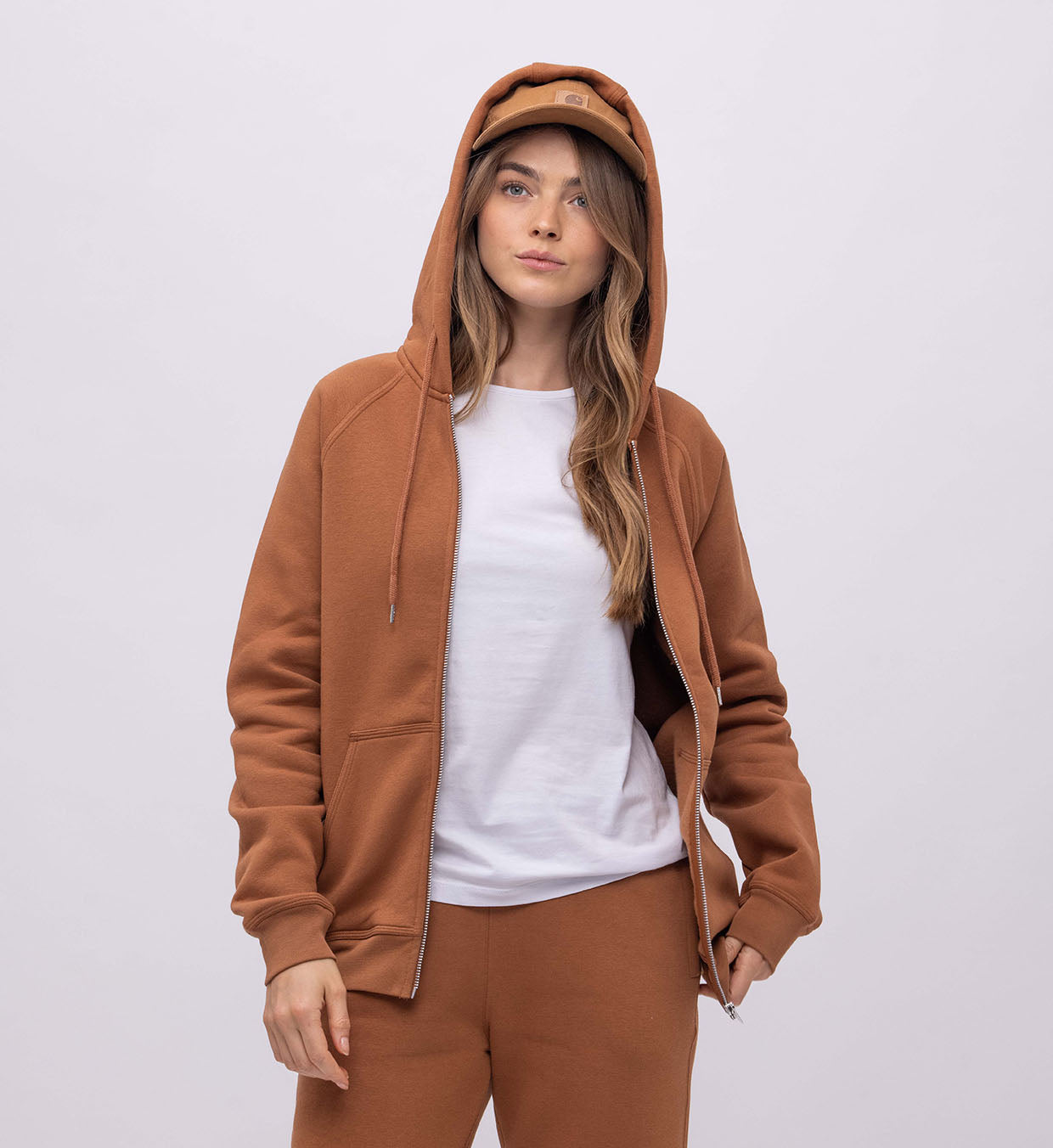 Fleece Hoody + Zipper Women