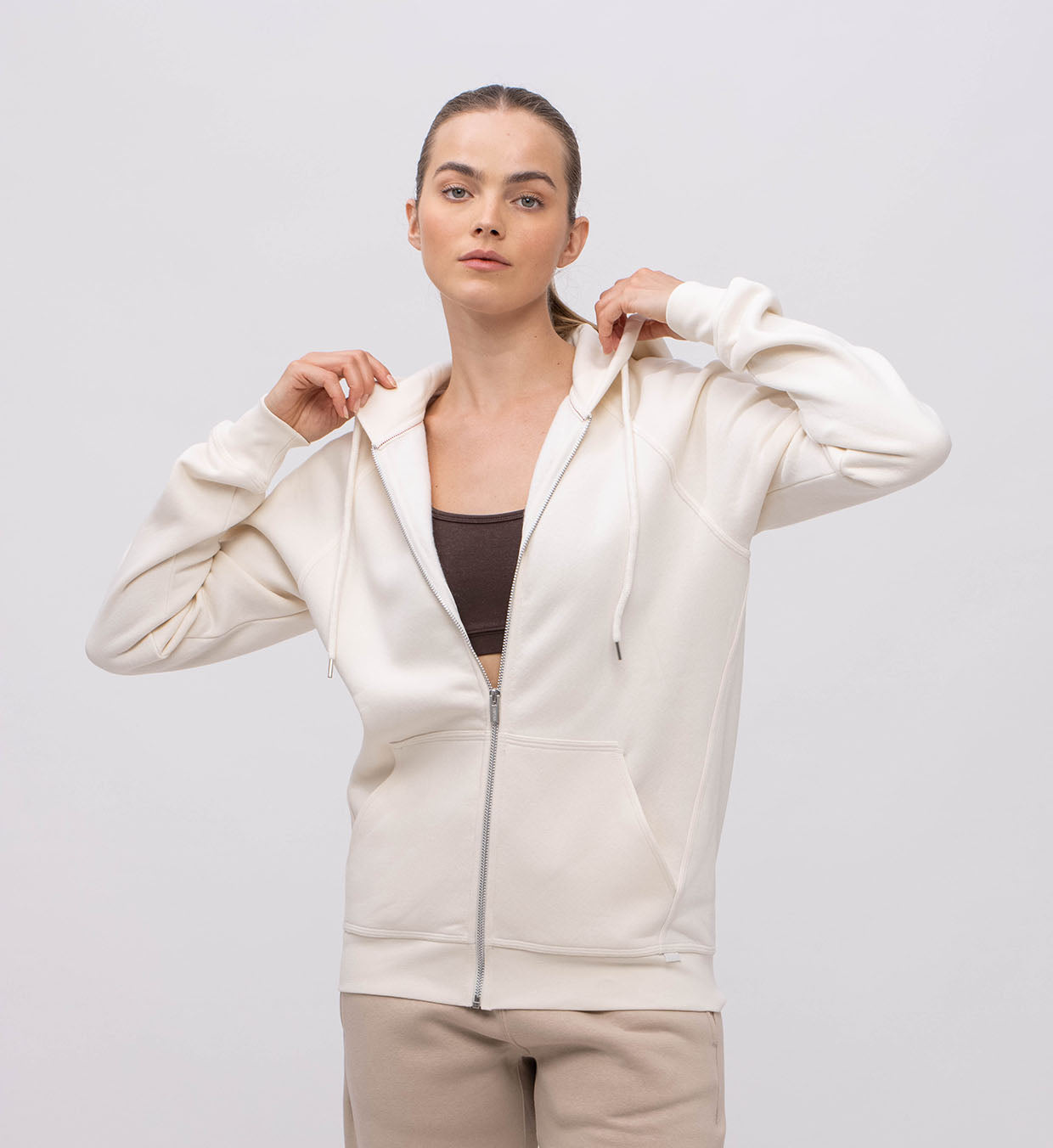 Fleece Hoody + Zipper Women