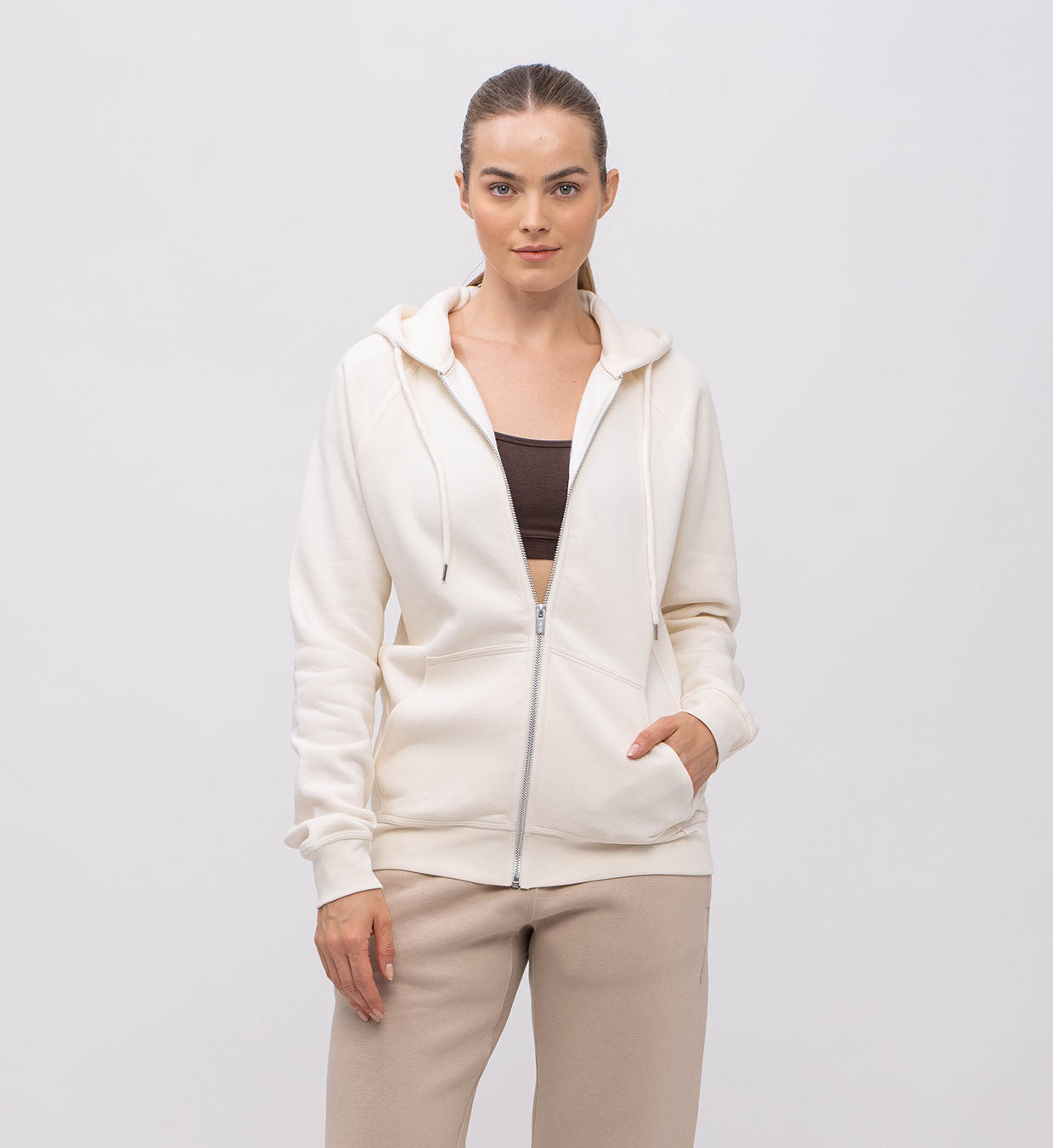 Fleece Hoody + Zipper Women