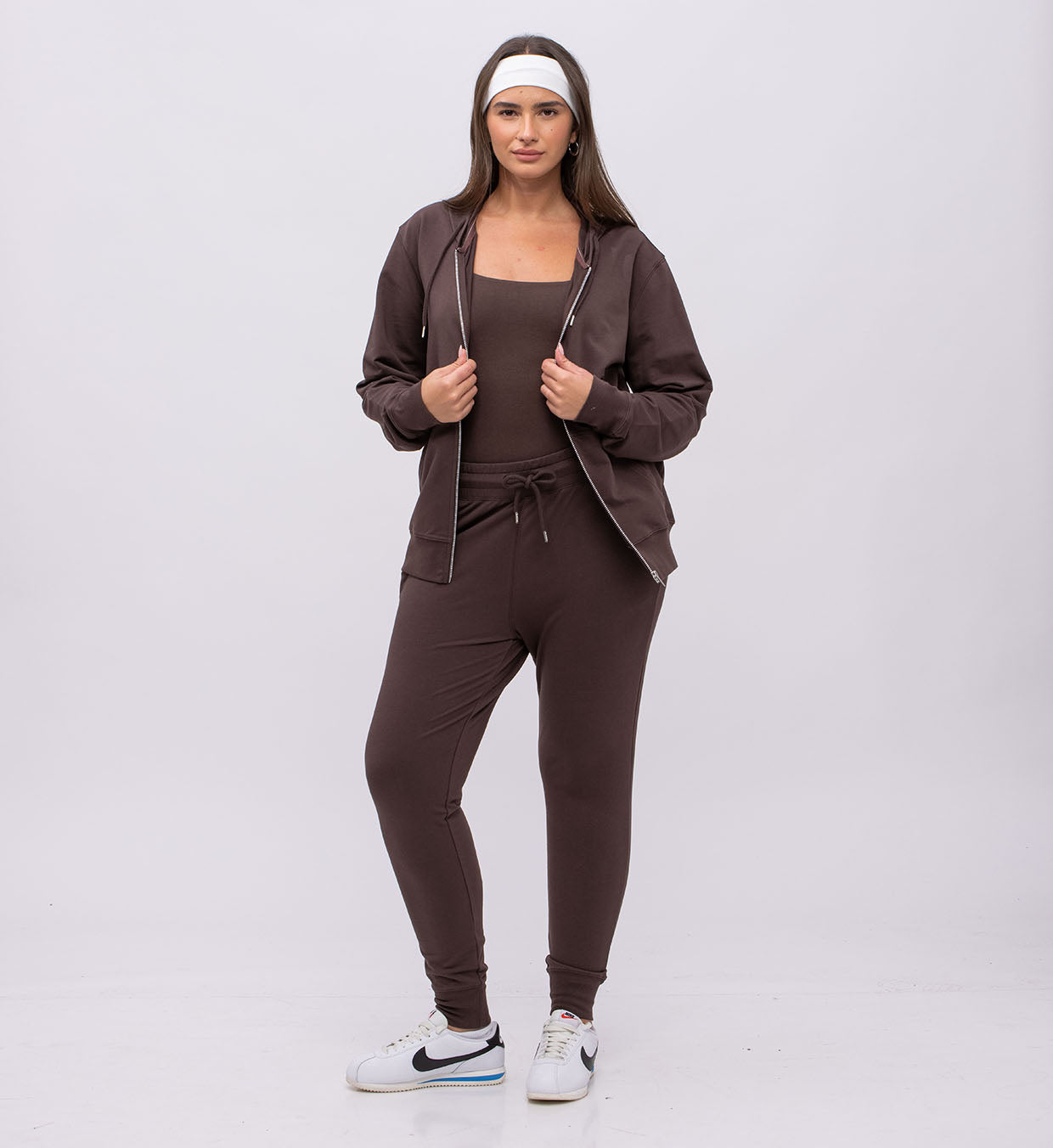 Mist Terry  Hoody + Zipper Women