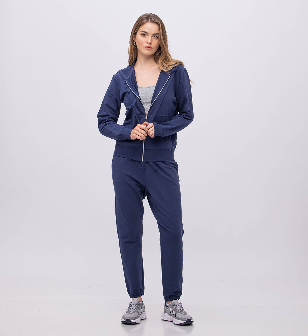 Mist Terry  Hoody + Zipper Women