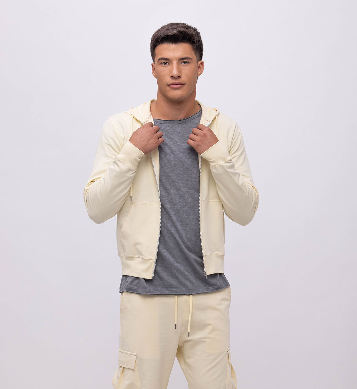 Mist Terry  Hoody + Zipper