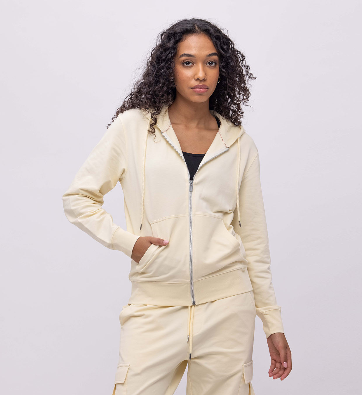 Mist Terry  Hoody + Zipper Women