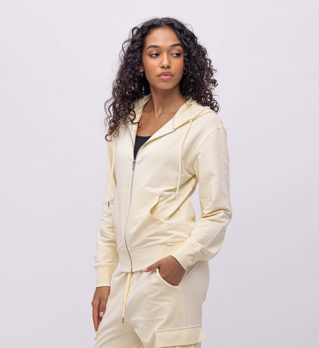 Mist Terry  Hoody + Zipper Women