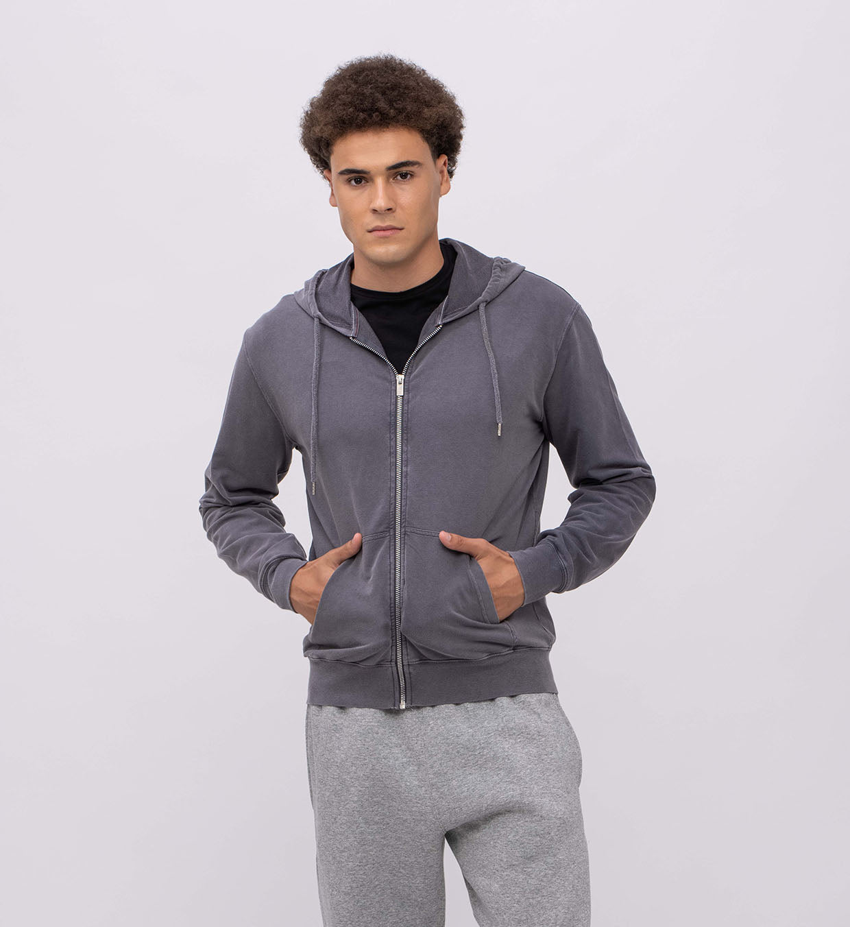 Mist Terry Hoody + Zipper Vintage Wach